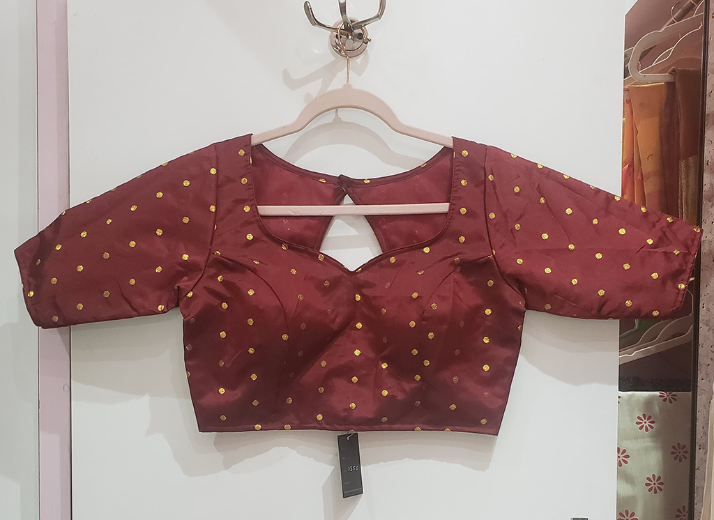 Maroon Color Taffeta Silk Blouse