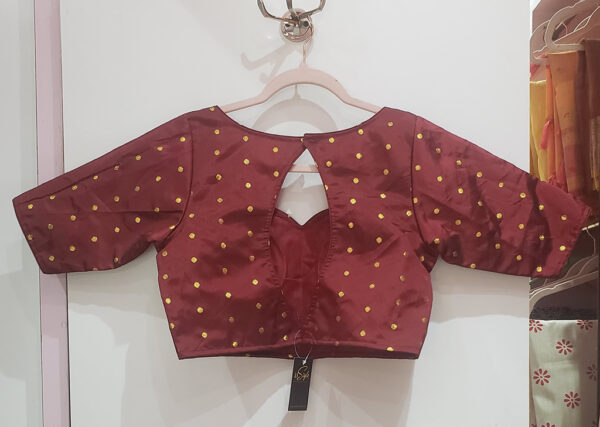 Maroon Color Taffeta Silk Blouse - Image 2
