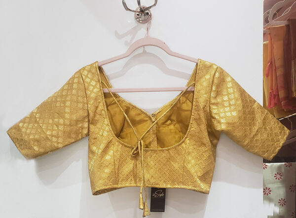 Golden Color Brocade Blouse - Image 2