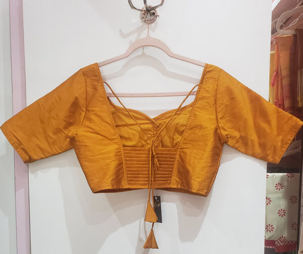 Golden Yellow Color Samo Silk Blouse - Image 2