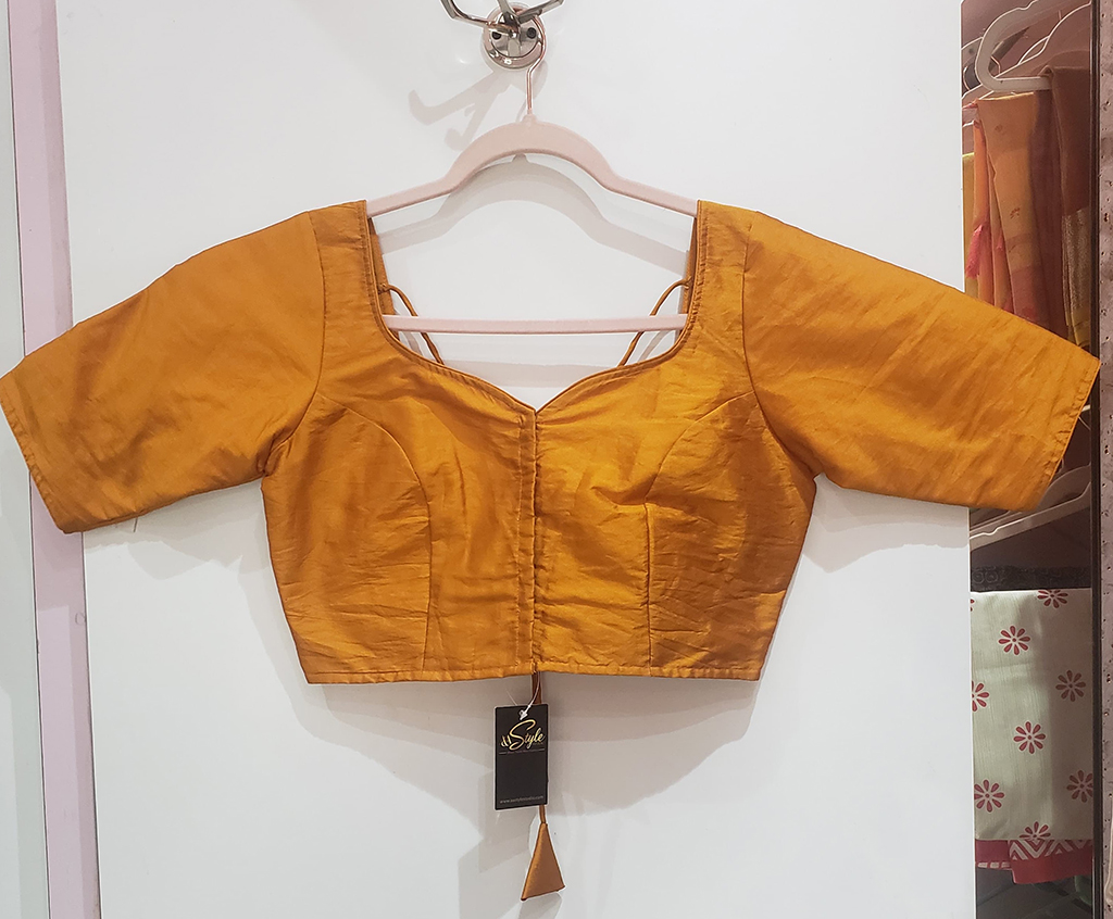 Golden Yellow Color Samo Silk Blouse