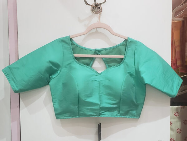 Green Color Samo Silk Blouse