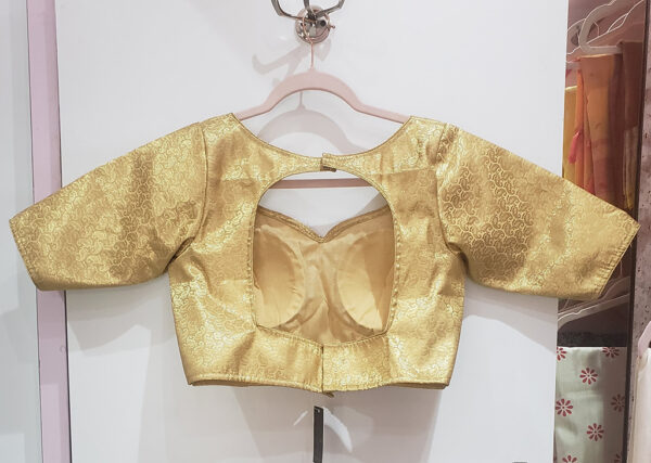 Golden Color Brocade Blouse - Image 2