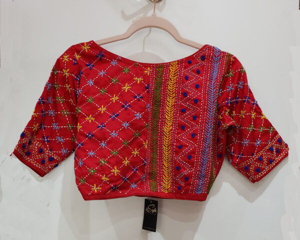 Red Color Lambani Work Blouse - Image 2