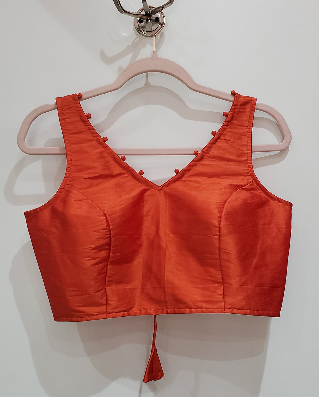 Orange Color Samo Silk Blouse