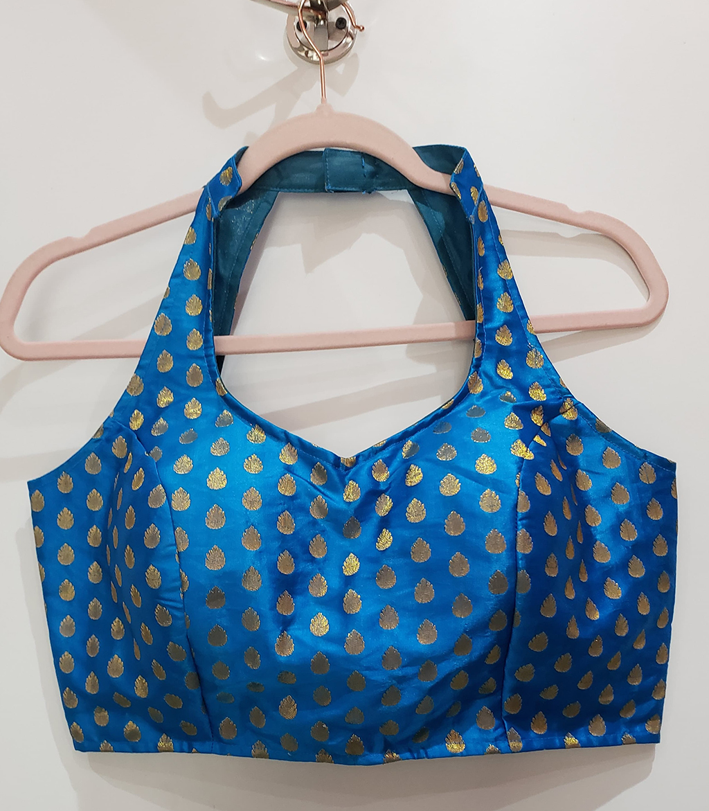 Blue Color Satin Benarasi Blouse