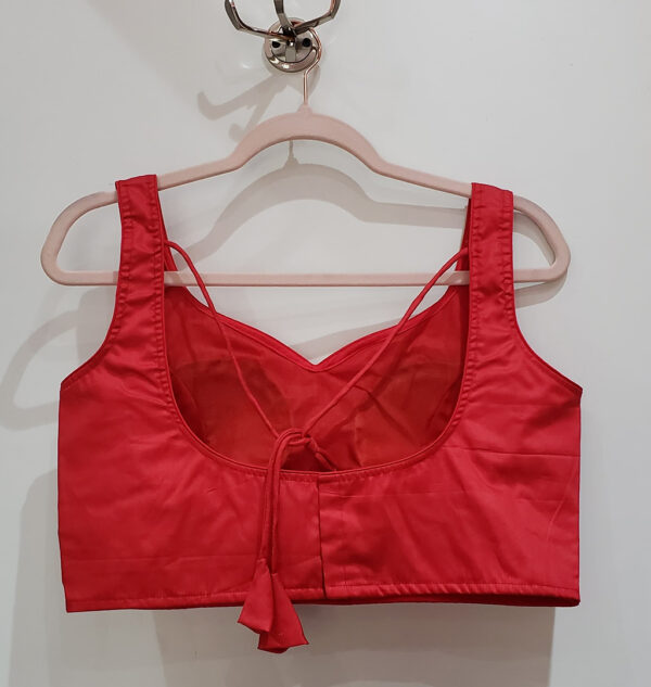 Red Color Samo Silk Blouse - Image 2