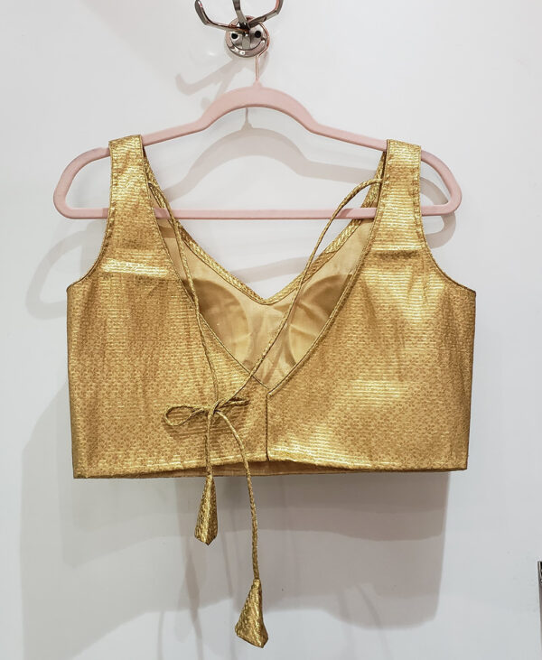 Golden Color Brocade Blouse - Image 2