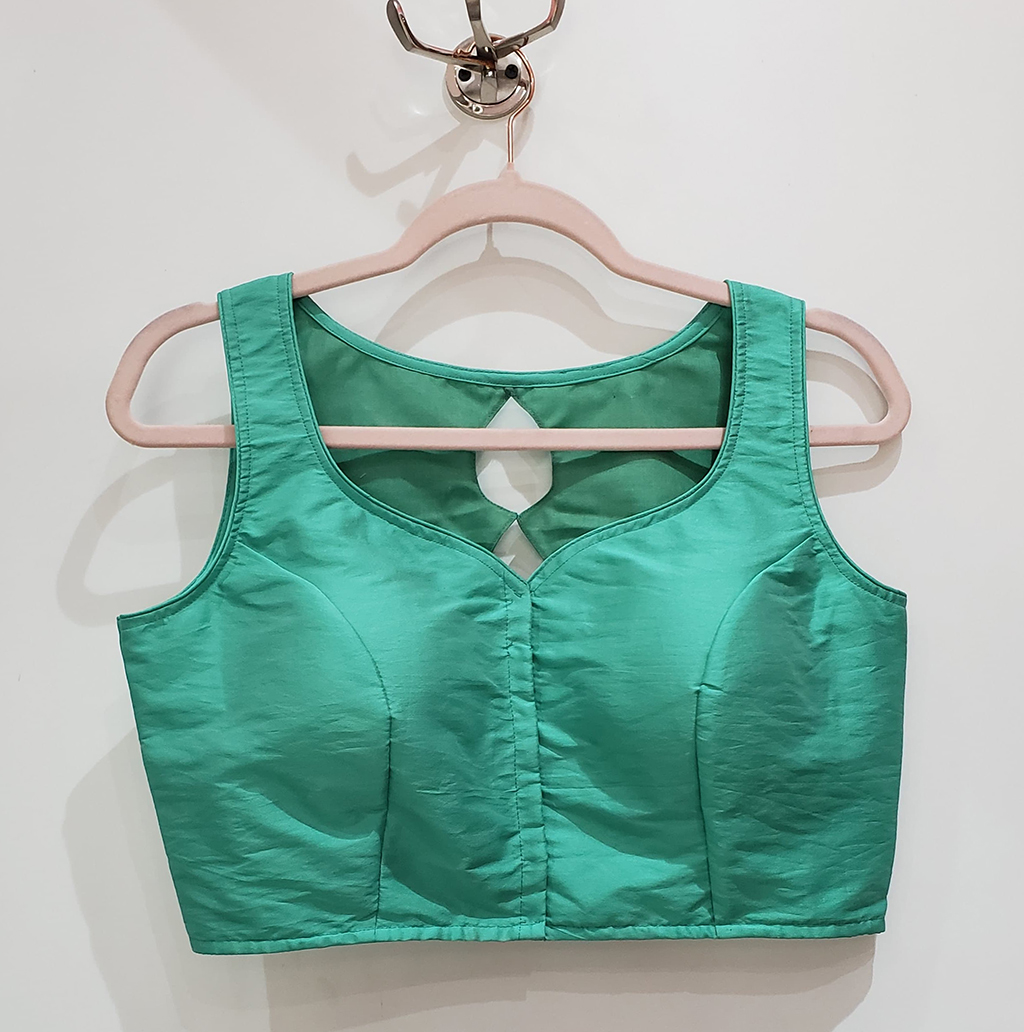 Green Color Samo Silk Blouse