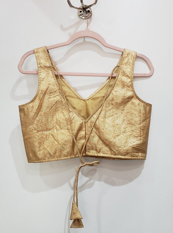 Golden Color Brocade Blouse - Image 2