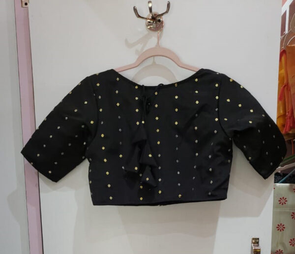 Black Color Taffeta Silk Blouse - Image 2