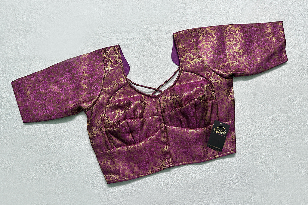 Purple Color Brocade Blouse