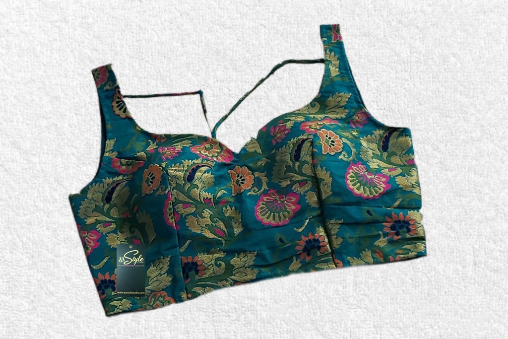 Green Meena Kari Brocade Blouse