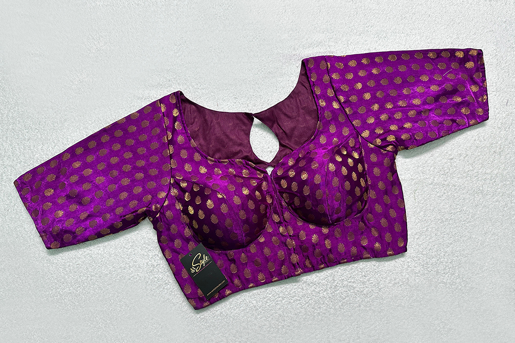 Purple Color Satin Benarasi Blouse