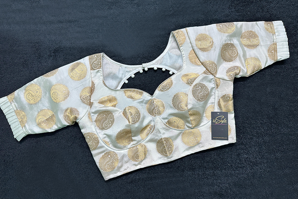 White Color Brocade Benarasi Blouse