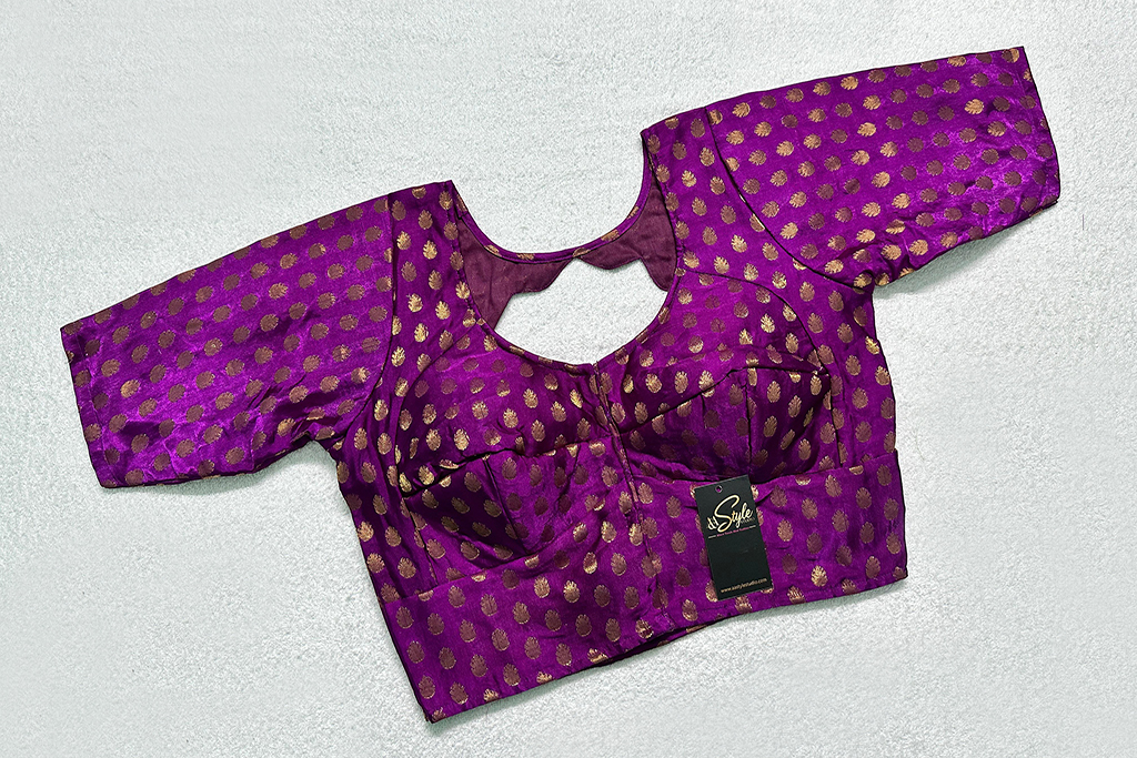 Purple Color Satin Benarasi Blouse