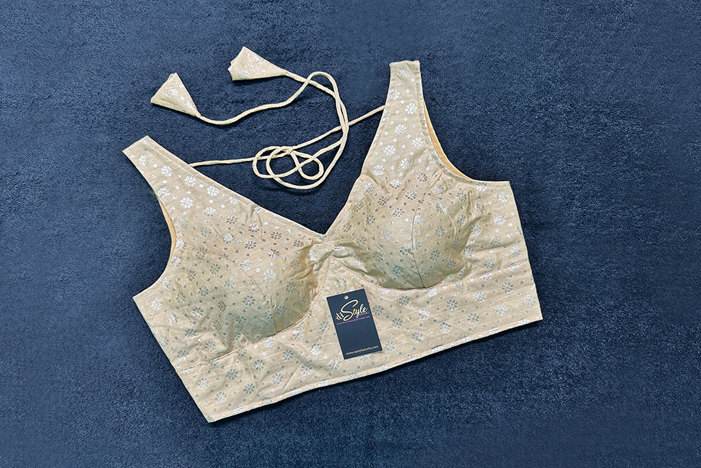 Beige Color Chanderi Silk Blouse