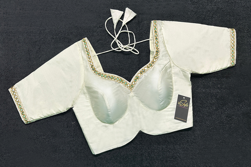 Off-White Color Samo Silk Blouse