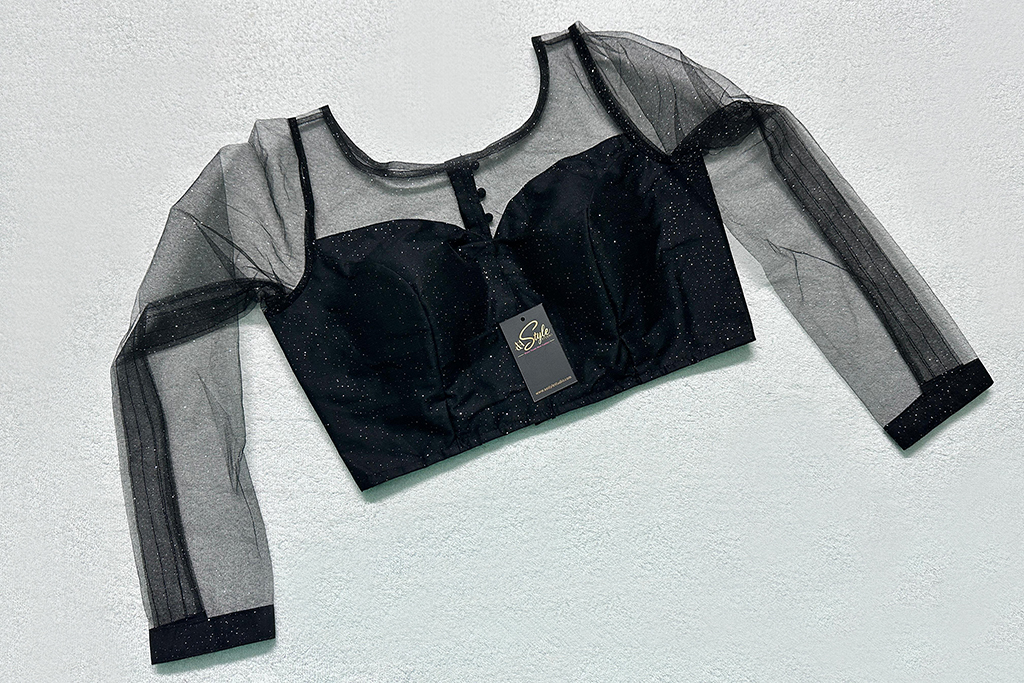 Black Color Glitter Net Blouse