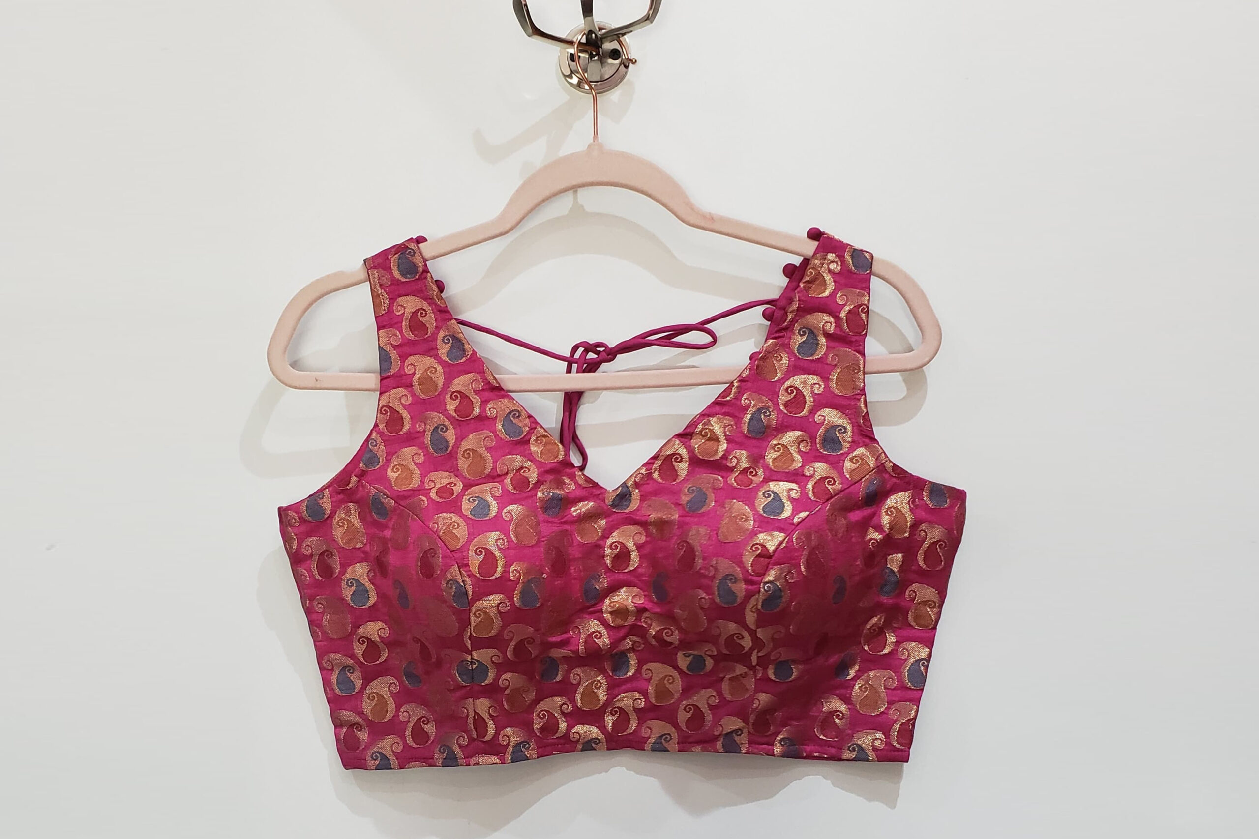 Pink Color Meena Kari Brocade Blouse