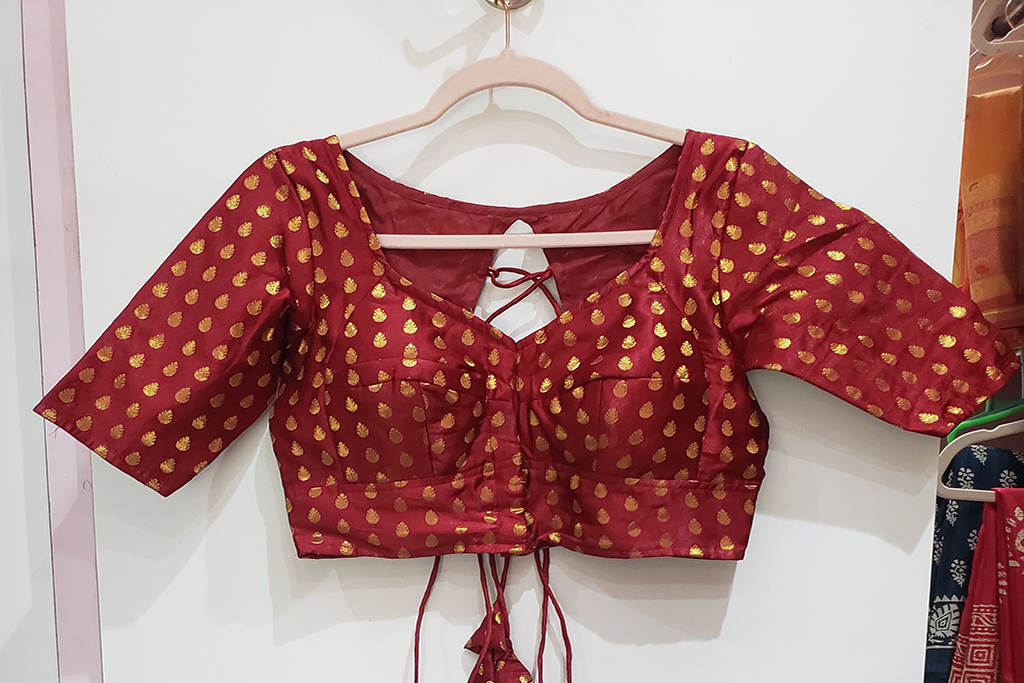 Maroon Color Satin Blouse