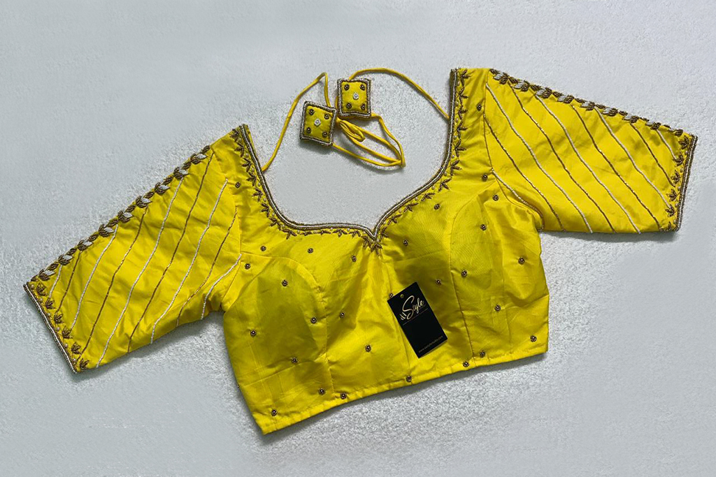 Yellow Color Hand Work Blouse