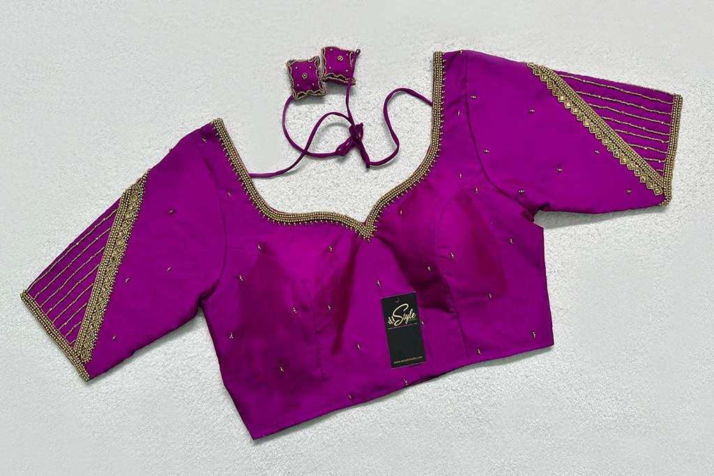 Purple Color Hand Work Blouse
