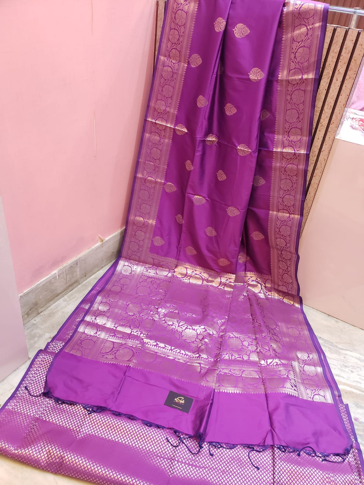 Purple Color Muga Silk Saree