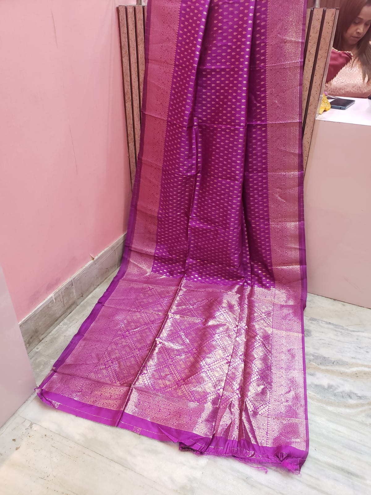Purple Color Katan Benarasi Saree