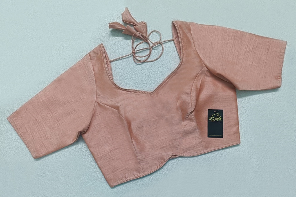 Peach Color Raw Silk Blouse