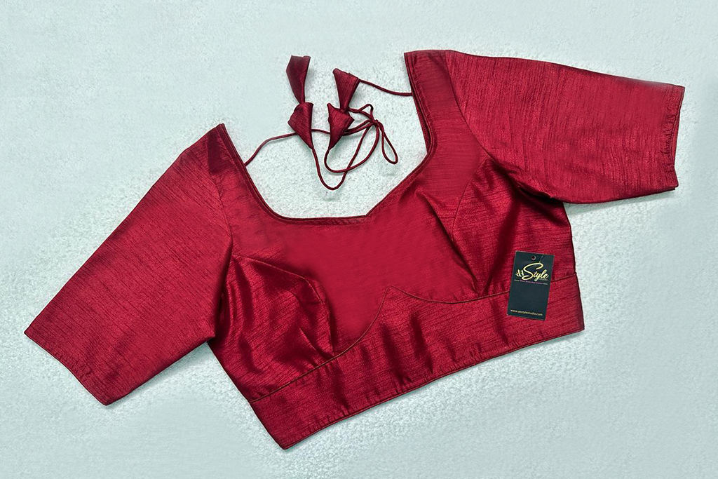 Maroon Color Raw Silk Blouse